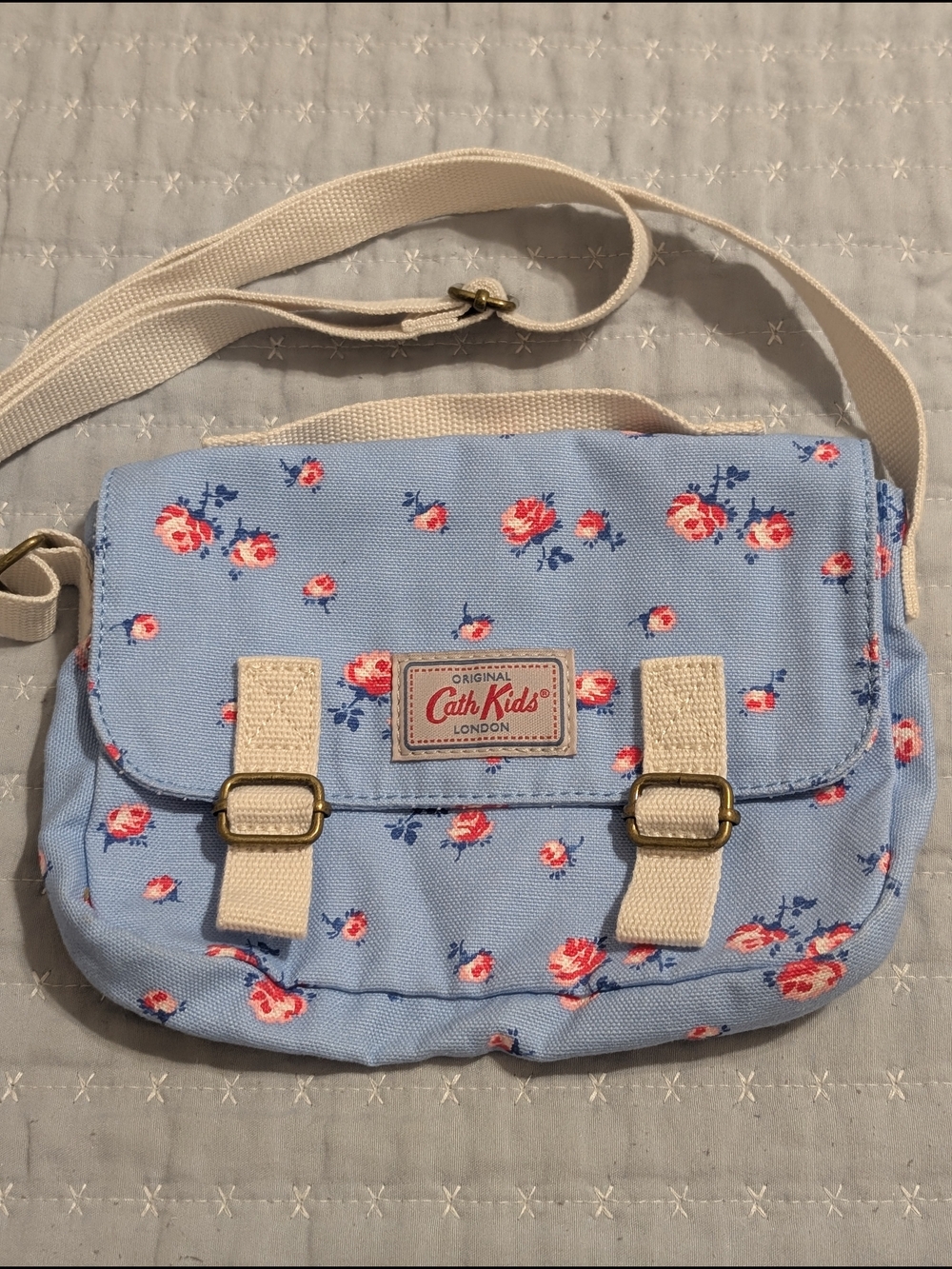 Original Cath Kids London Blue Floral Crossbody Mini Satchel